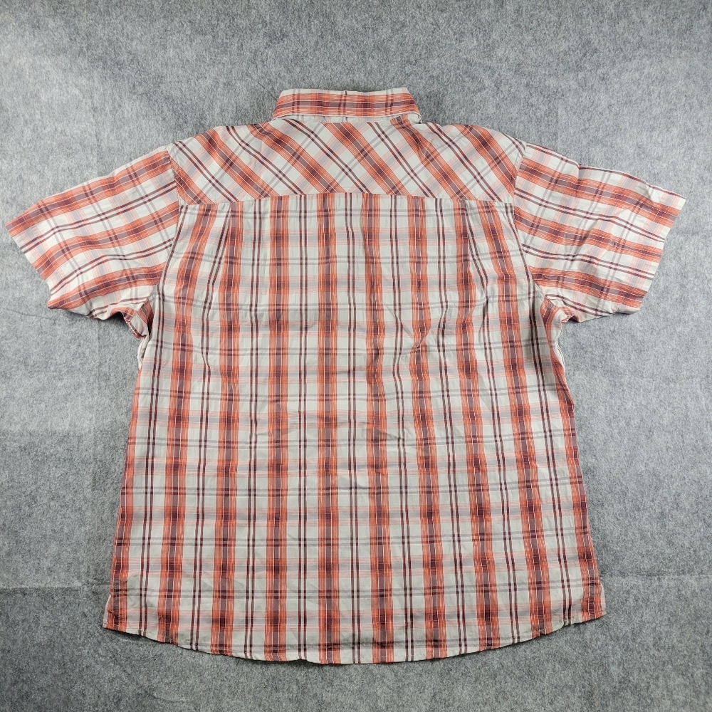 Eddie Bauer Orange Plaid Travex Nylon Mesh Shirt Hiking Fishing Shirt Mens XL - Picture 5 of 10